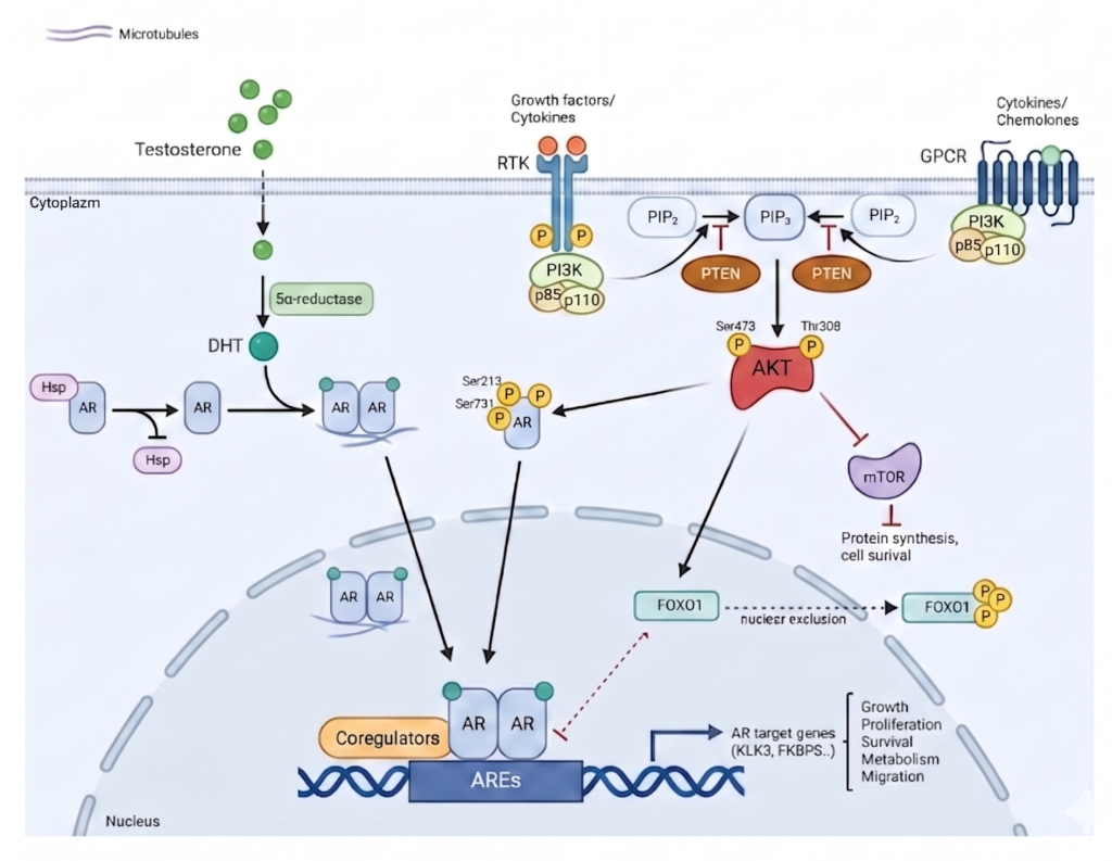 Androgen receptor signaling pathway in prostate cancer